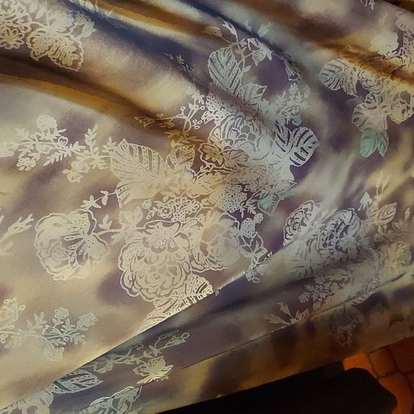 💥3/$50 Positive Attitude Women Brown Floral Polyester Long Sleeve Maxi Length - Picture 5 of 11